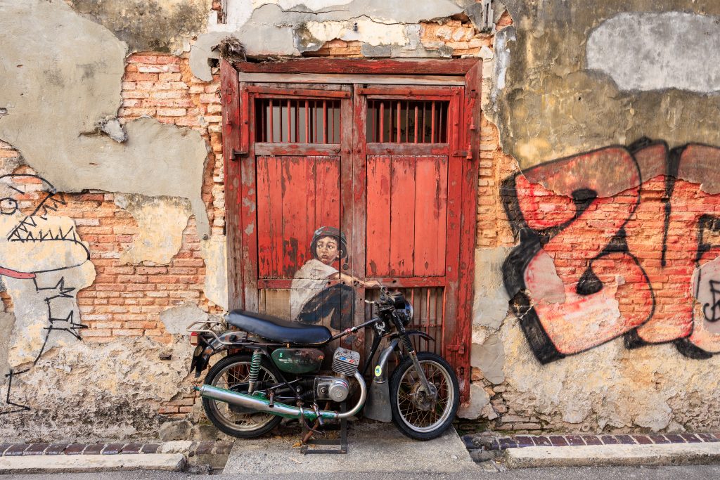 Motorcycle street mural in George Town